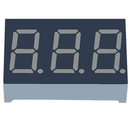 E1-3036-AUR-1-CT LED DISPLAY 7 SEGMENT 3DIGIT 9.2MM (+) RED - 1