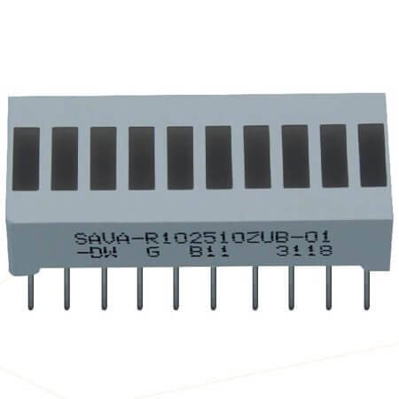 FYA-R102510ZUB-01 LED DISPLAY BARGRAPH 10SEGMENT 22.86MM BLUE - 1