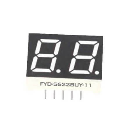 FYD-5622BUY-11 LED DISPLAY 7 SEGMENT 2DIGIT 14.2MM (+) YELLOW - 1