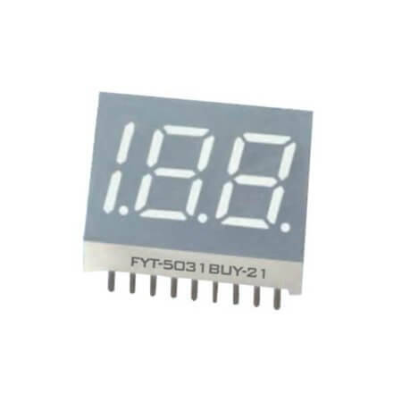 FYT-5031BUHR-21 LED DISPLAY 7 SEGMENT 3DIGIT 12.7MM (+) RED - 1