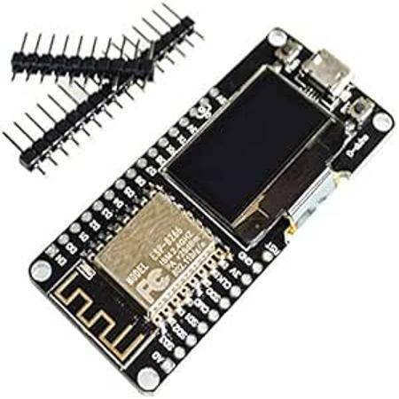 Wemos 0.91 İnç Mavi Ekran Oled Nodemcu ESP8266 WIFI Modülü - Siyah PCB Lehimli - 1